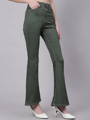 Kotty Women Jean Bootcut High-Rise Low Distress Stretchable Jeans