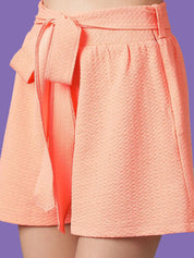 Kotty Orange Shoulder Straps Top With Short 