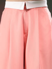 Kotty Women Solid Relaxed Straight Fit Mid-Rise Pleated Regular Trousers