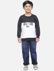 Kotty Boys Black Colourblocked Sweatshirt