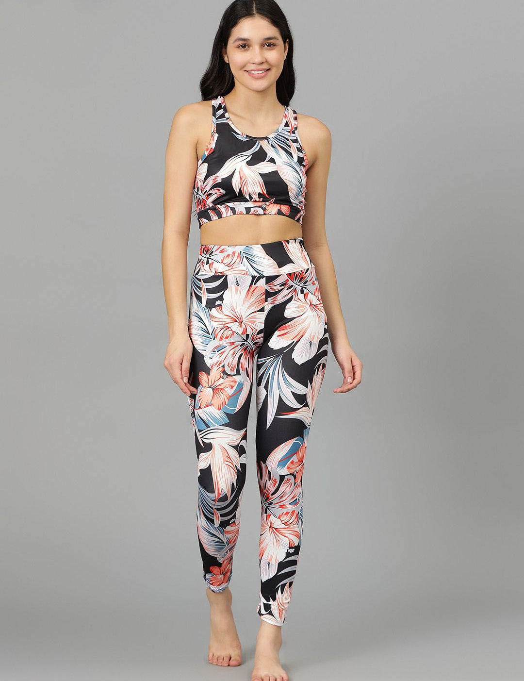 Kotty Round Neck Sleeveless Printed Night suit