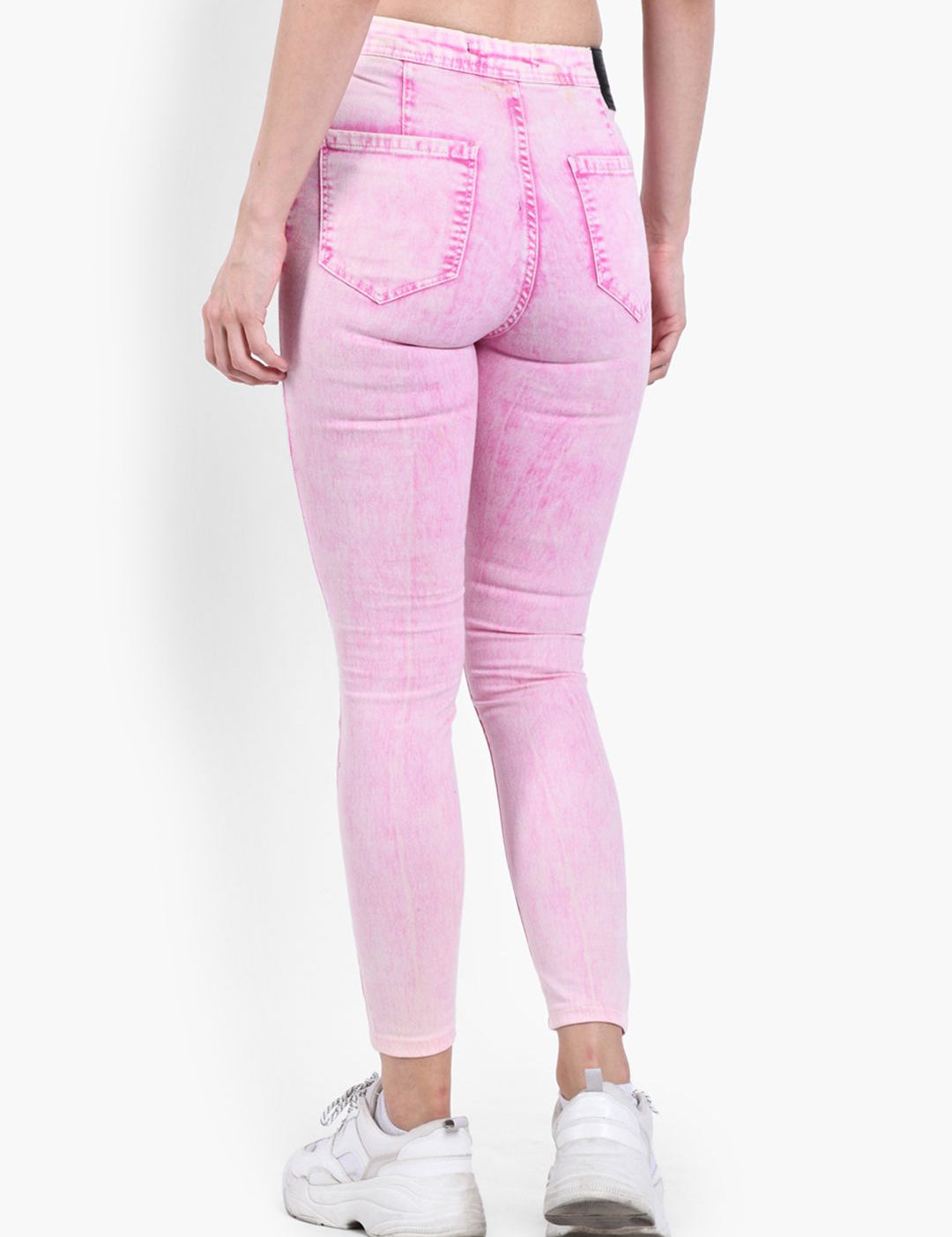 Kotty Women Pink Skinny Fit High-Rise Clean Look Cropped Jeans