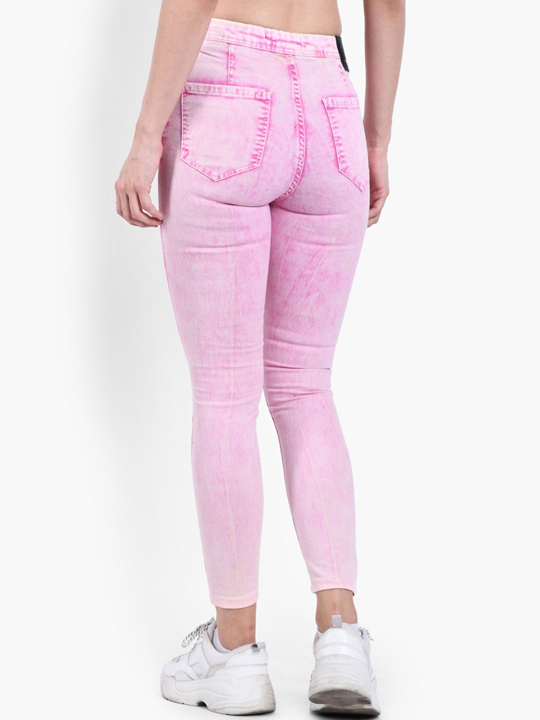 Kotty Women Pink Skinny Fit High-Rise Clean Look Cropped Jeans