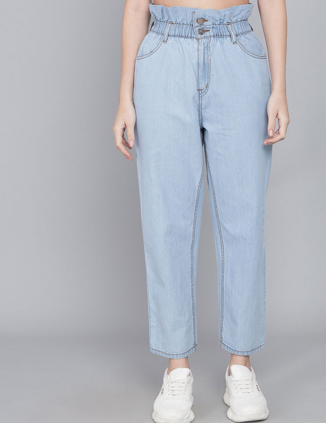 Kotty Women Blue Boyfriend Fit High-Rise Jeans