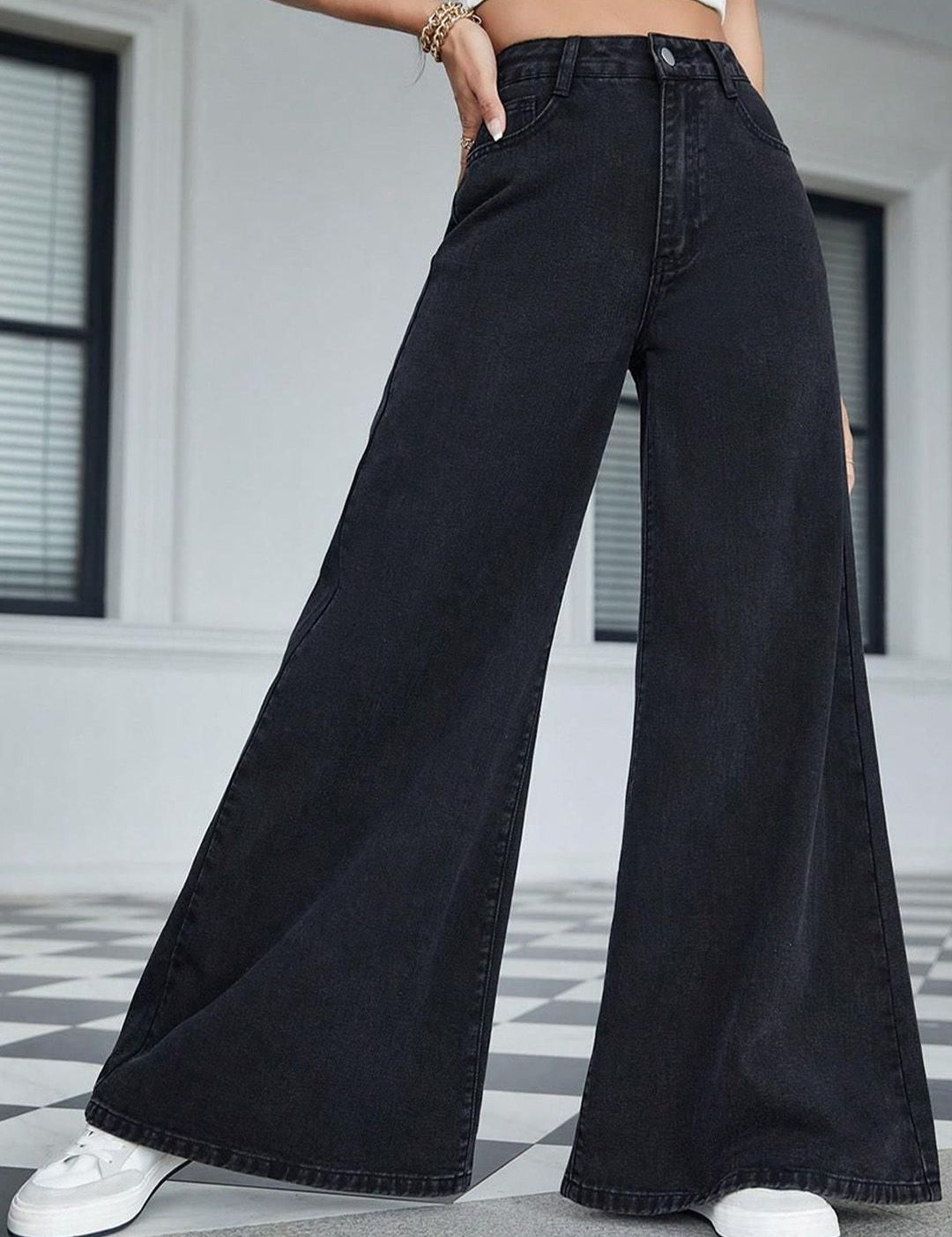 Kotty Women Jean Flared High-Rise Stretchable Jeans