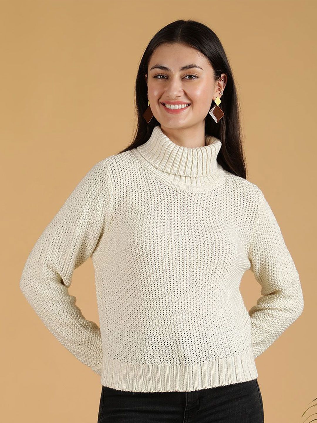 Kotty Women Turtle Neck Cotton Pullover Sweater