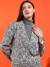 Kotty Women Printed Notched Overcoat