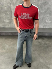 Kotty Men Wide Leg High Rise Light Fade Stretchable Jeans