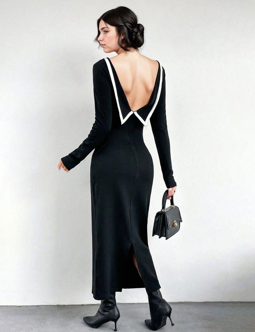 Kotty Women Bodycon Boat Neck Maxi Dress