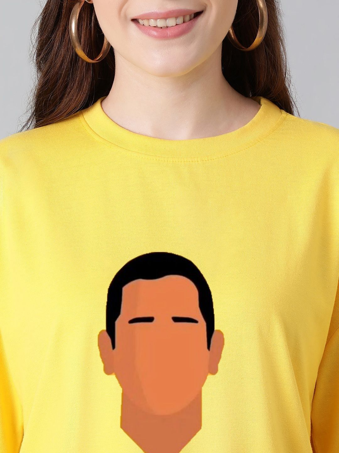 Kotty Women Graphic Printed Round Neck Cotton Oversized T-shirt