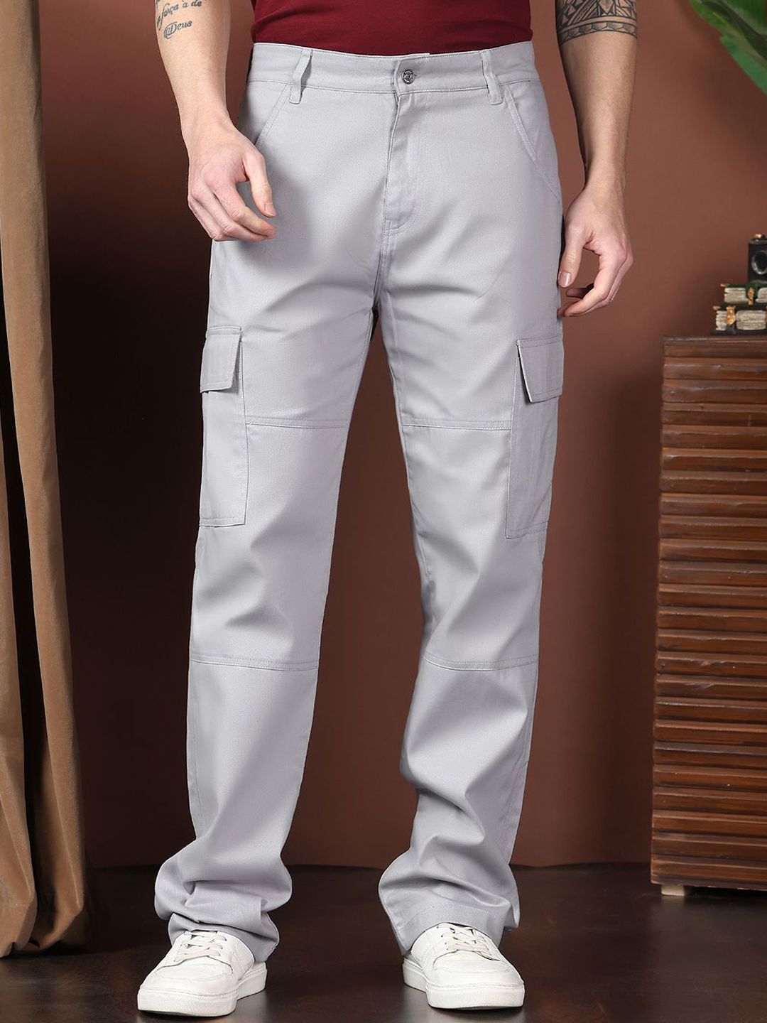 Kotty Men Relaxed Easy Wash Cargos Trousers