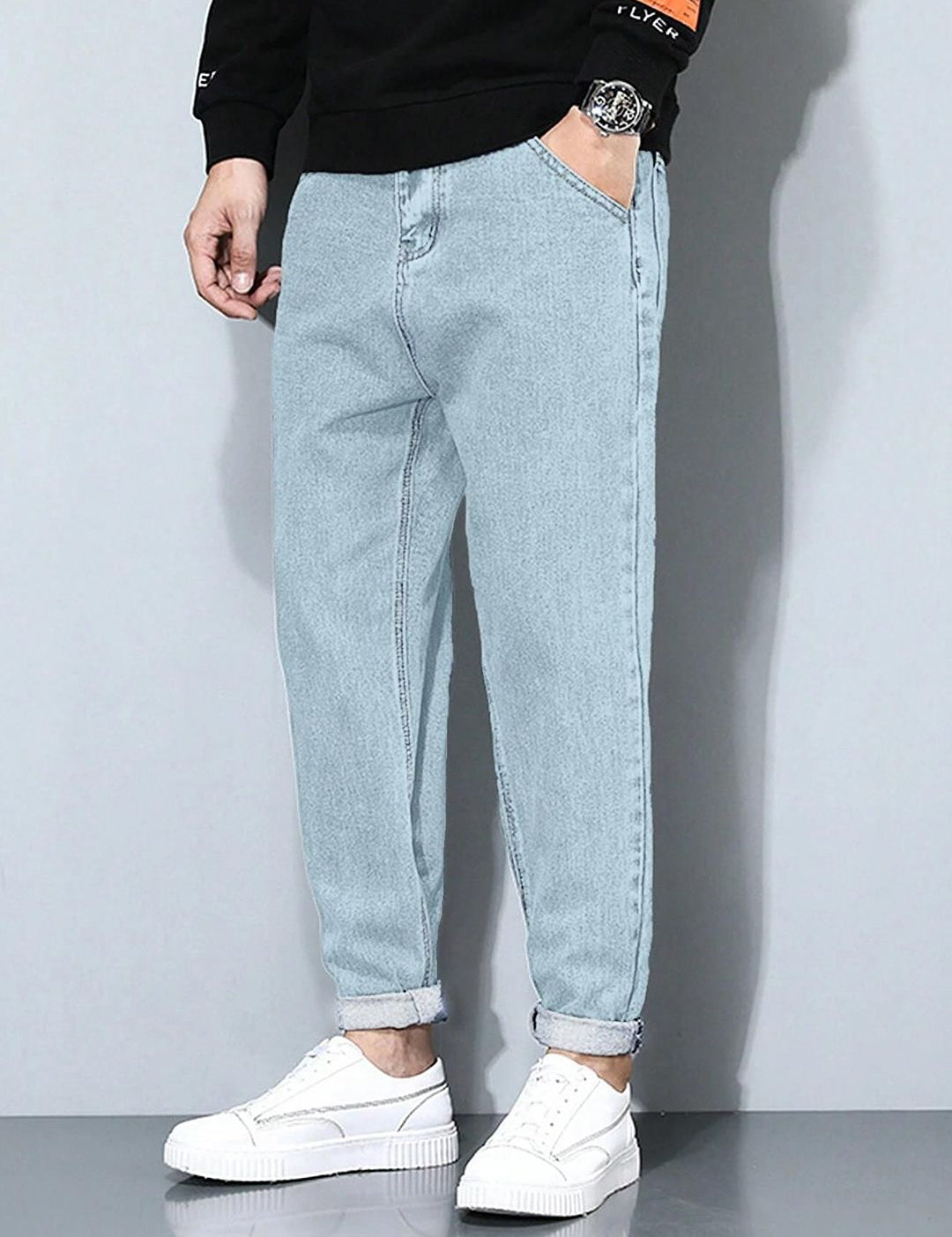 Kotty Men Straight Fit Low-Rise Stretchable Jeans