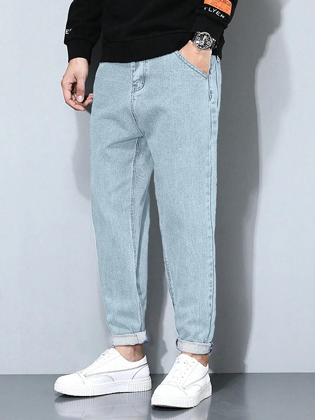 Kotty Men Straight Fit Low-Rise Stretchable Jeans