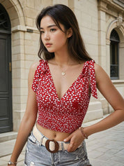 Kotty Women Floral Printed Blouson Crop Top