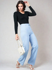 Kotty White and blue Scoop Neck T-Shirt with Trouser