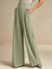 Kotty Women Relaxed Straight Leg High-Rise Pleated Trousers