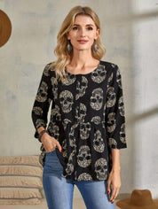 Kotty Print Crepe Top