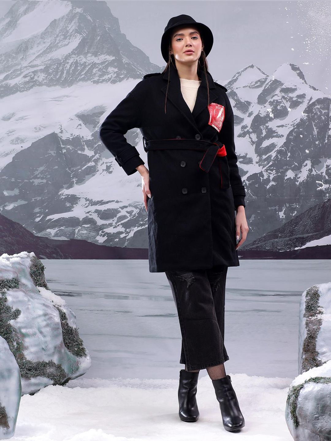 Kotty Notched Lapel Single-Breasted Overcoat