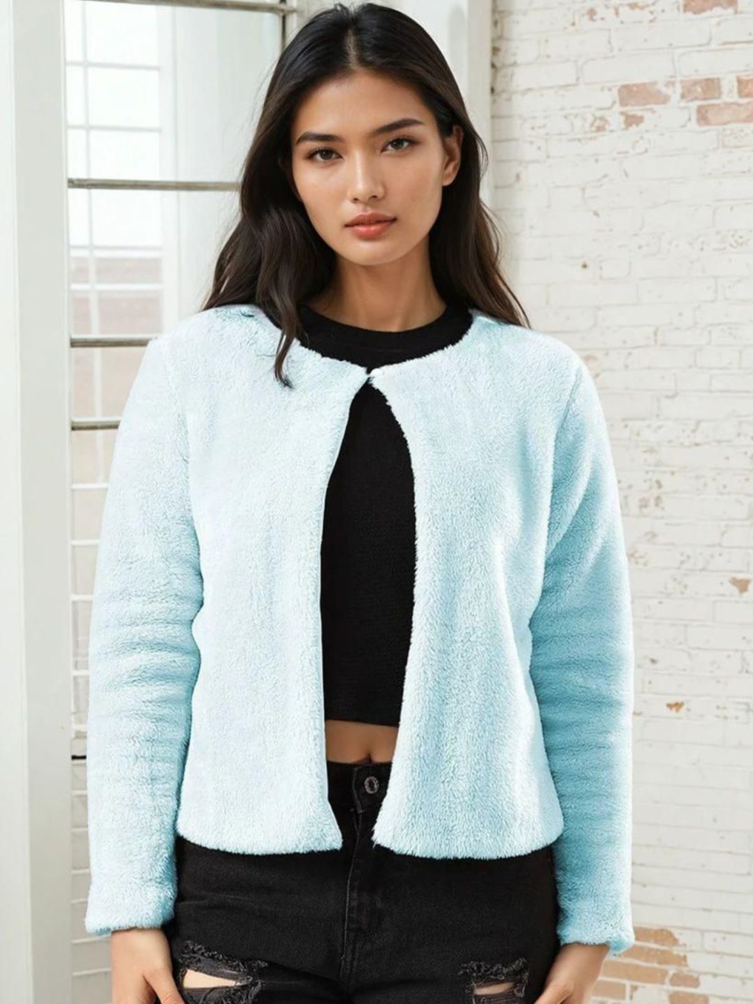 Kotty Women Round Neck Front-Open Sweatshirt