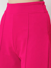 Kotty Women Relaxed Straight Fit High-Rise Easy Wash Trousers