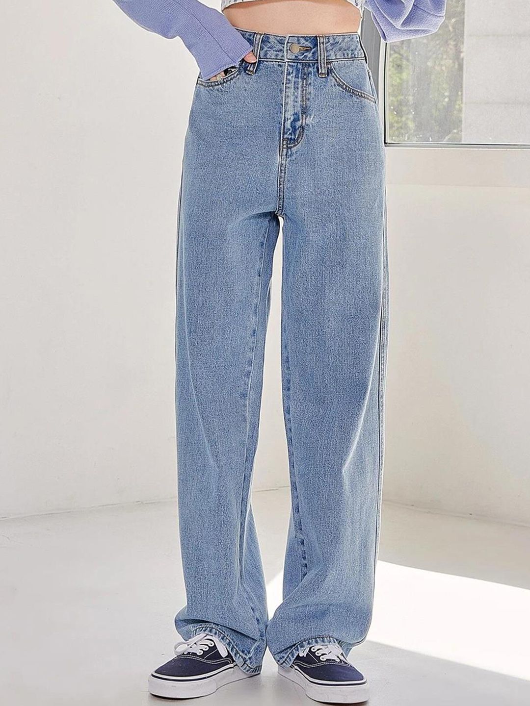 KOTTY Basics Women Jean Straight Fit High-Rise Stretchable Jeans