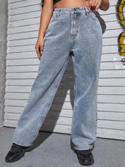 Kotty Women Jean Wide Leg High-Rise Heavy Fade Stretchable Jeans