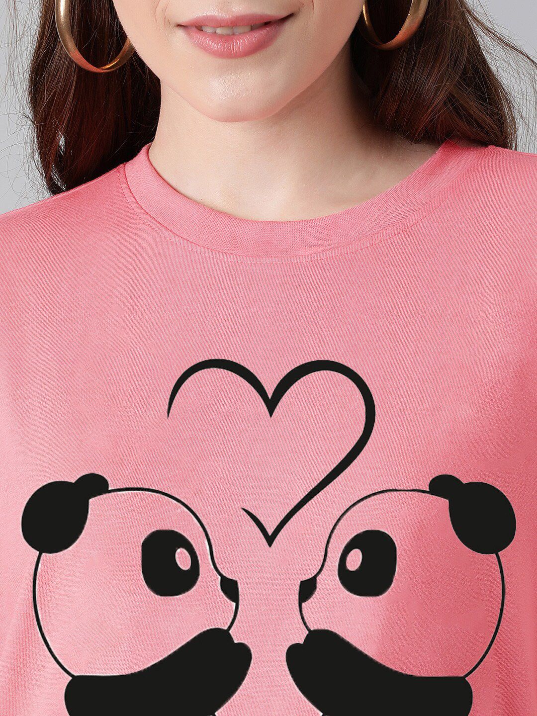 Kotty Graphic Printed Round Neck Drop-Shoulder Sleeves Oversized Fit Cotton T-Shirt