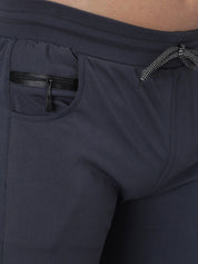 Kotty Men Navy Blue Solid Track Pants