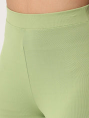 Kotty Women Green Relaxed Straight Leg High Rise Easy Wash Trouser