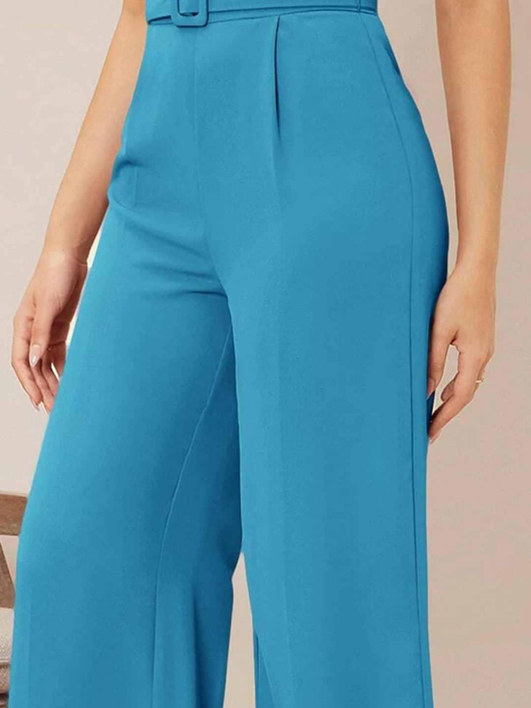 CURVE BY KOTTY BIZwear Women Relaxed Straight Leg High-Rise Pleated Trouser