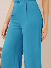 CURVE BY KOTTY BIZwear Women Relaxed Straight Leg High-Rise Pleated Trouser