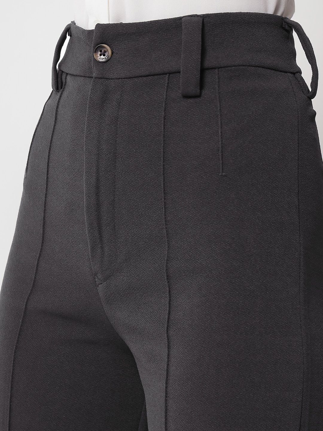 KOTTY BIZwear Women High-Rise Easy Wash Parallel Trousers