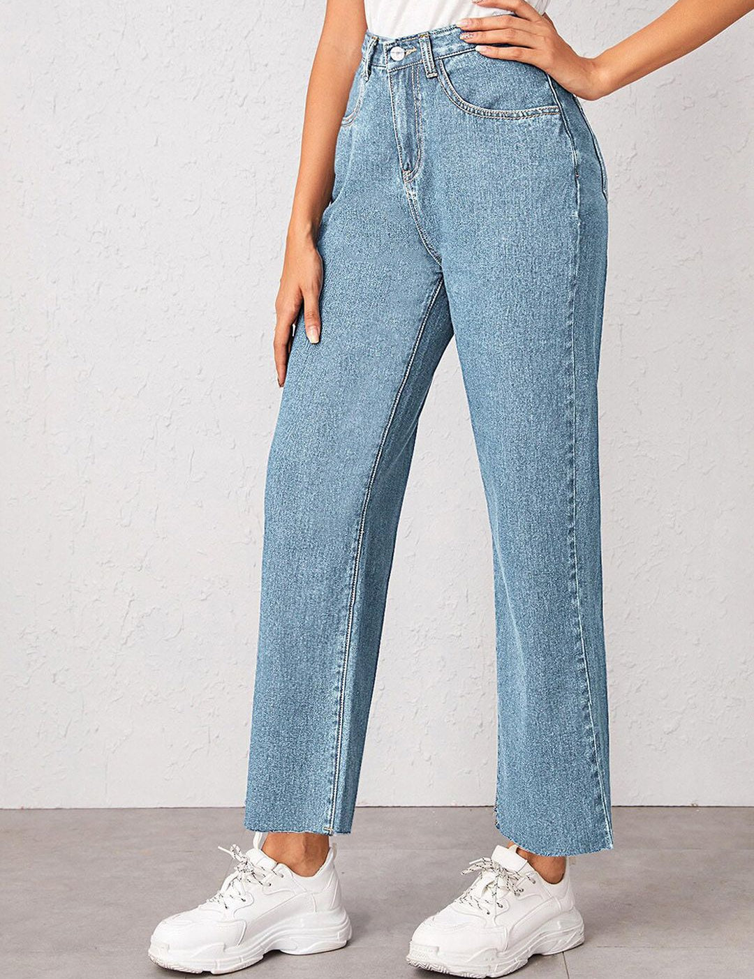 Kotty Women Straight Fit High-Rise Light Shade Stretchable Cotton Lycra Blend Jeans