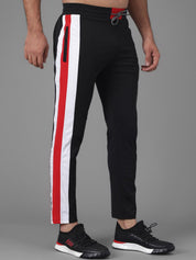 Kotty Men Black Solid Straight Fit Track Pants
