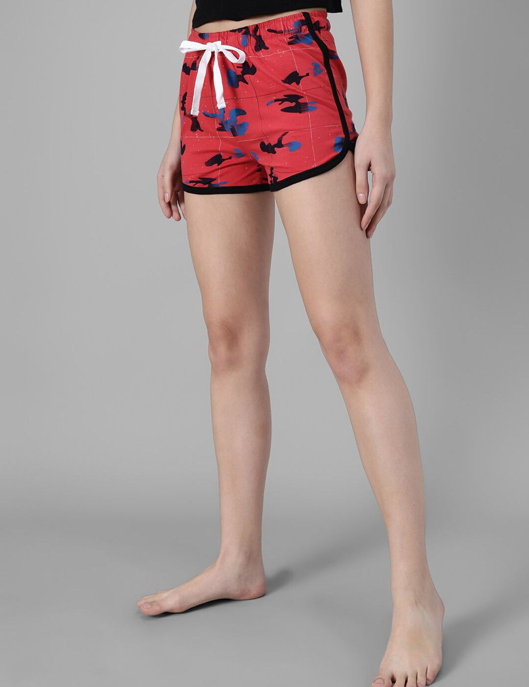 Kotty Women Red Printed Lounge Shorts