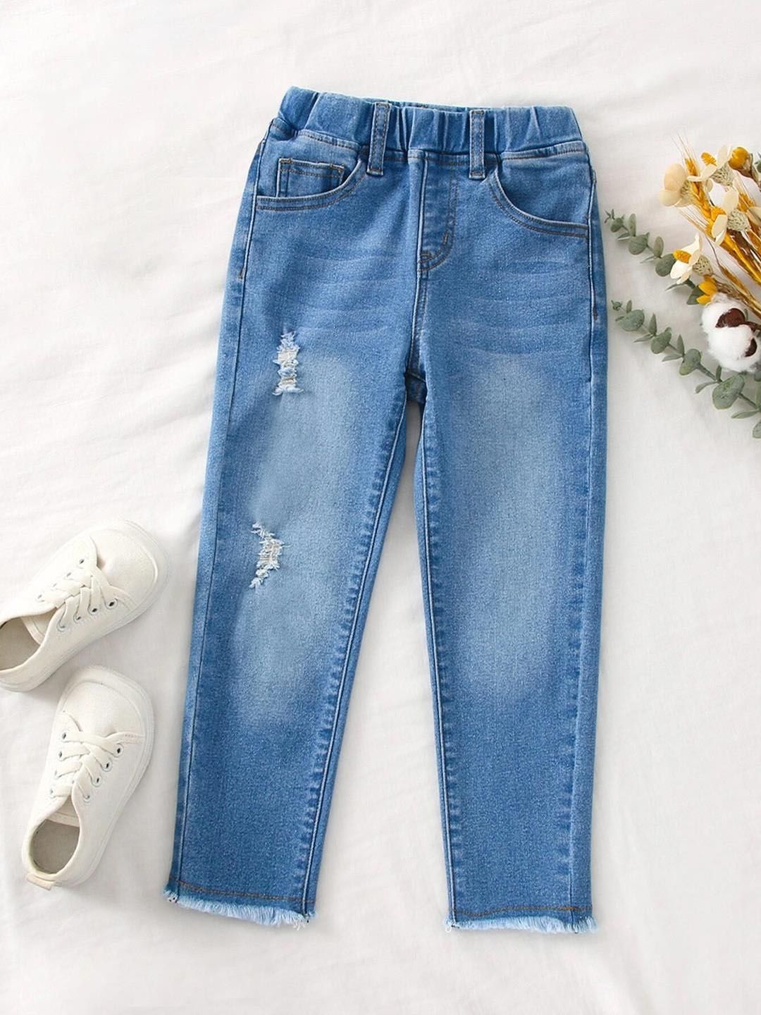 Kotty Girls Jean Low Distress Light Fade Stretchable Jeans