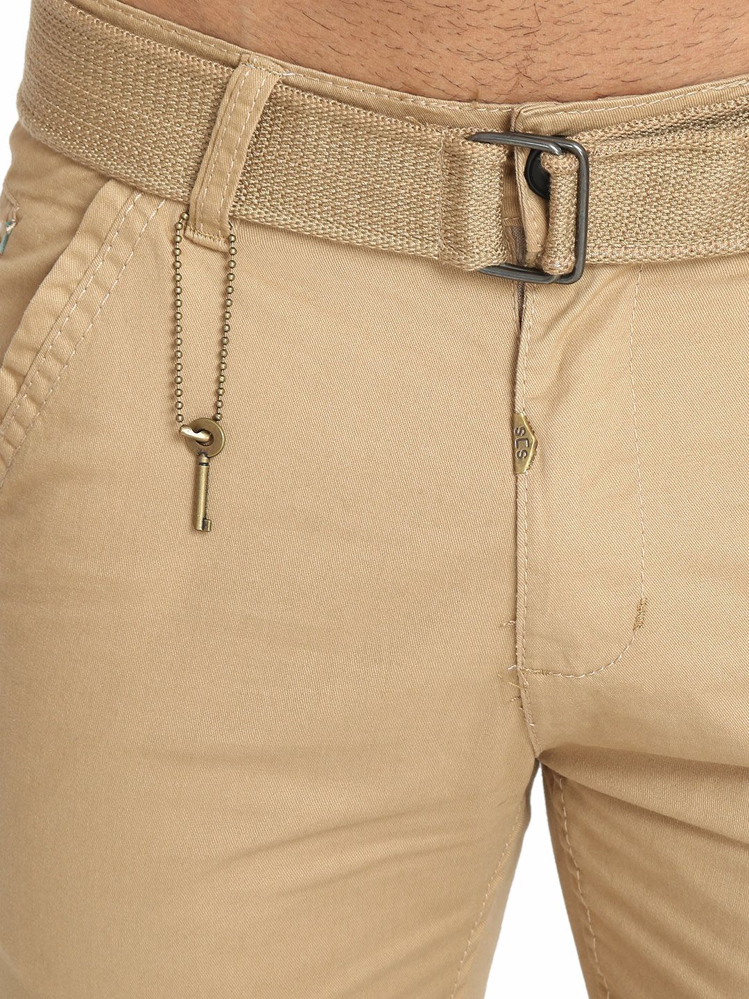 Kotty Men Beige Solid Regular Fit Regular Shorts