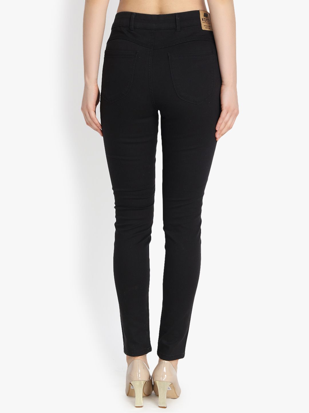 Kotty Women Black Skinny Fit High-Rise Clean Look Stretchable Jeans