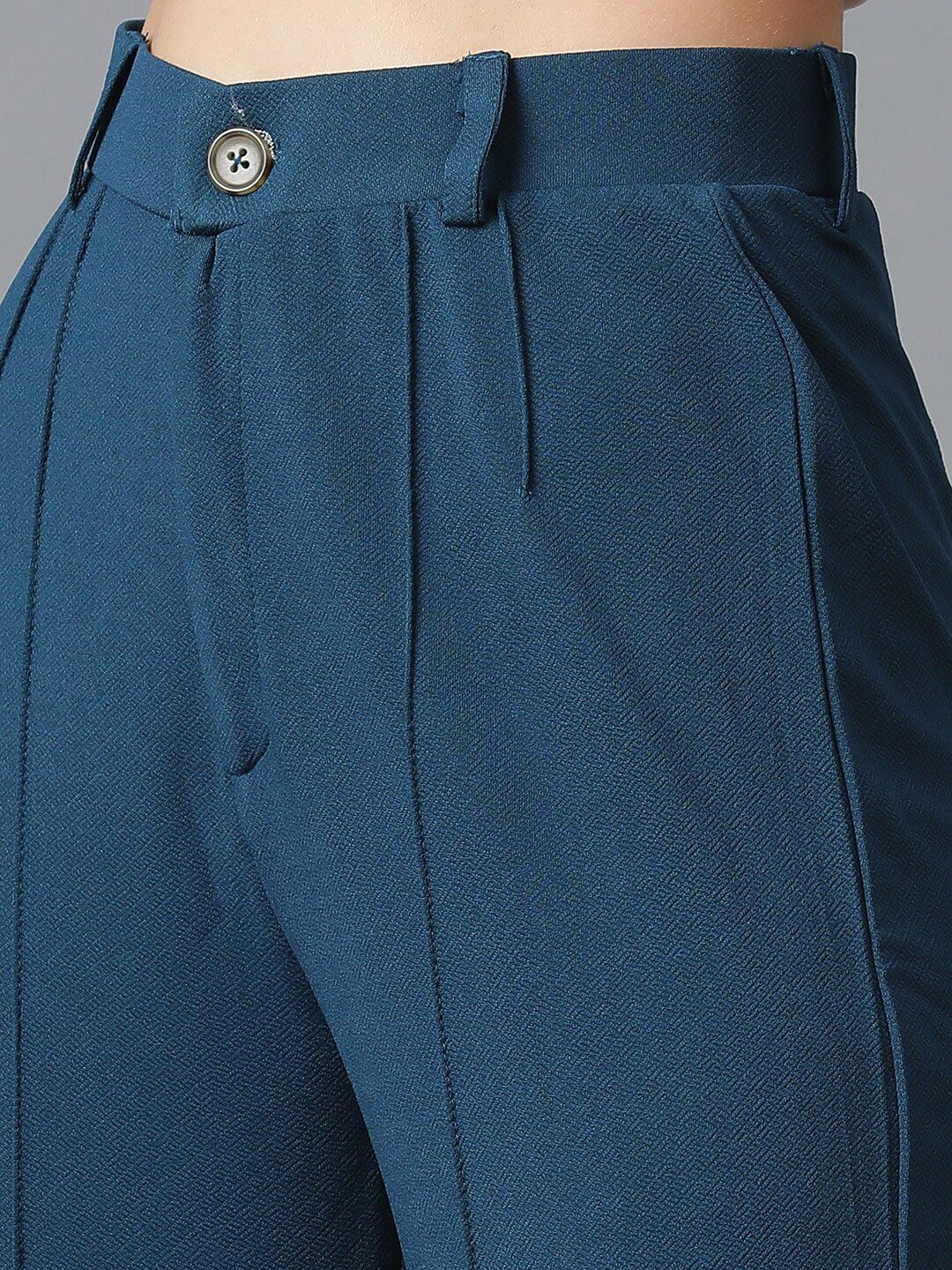 KOTTY BIZwear Green Shawl Neck Coat With Trousers