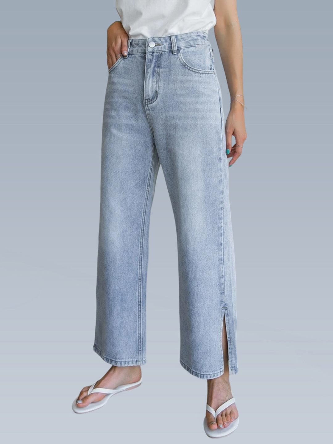 Kotty Women Straight Fit Clean Look Stretchable Jeans