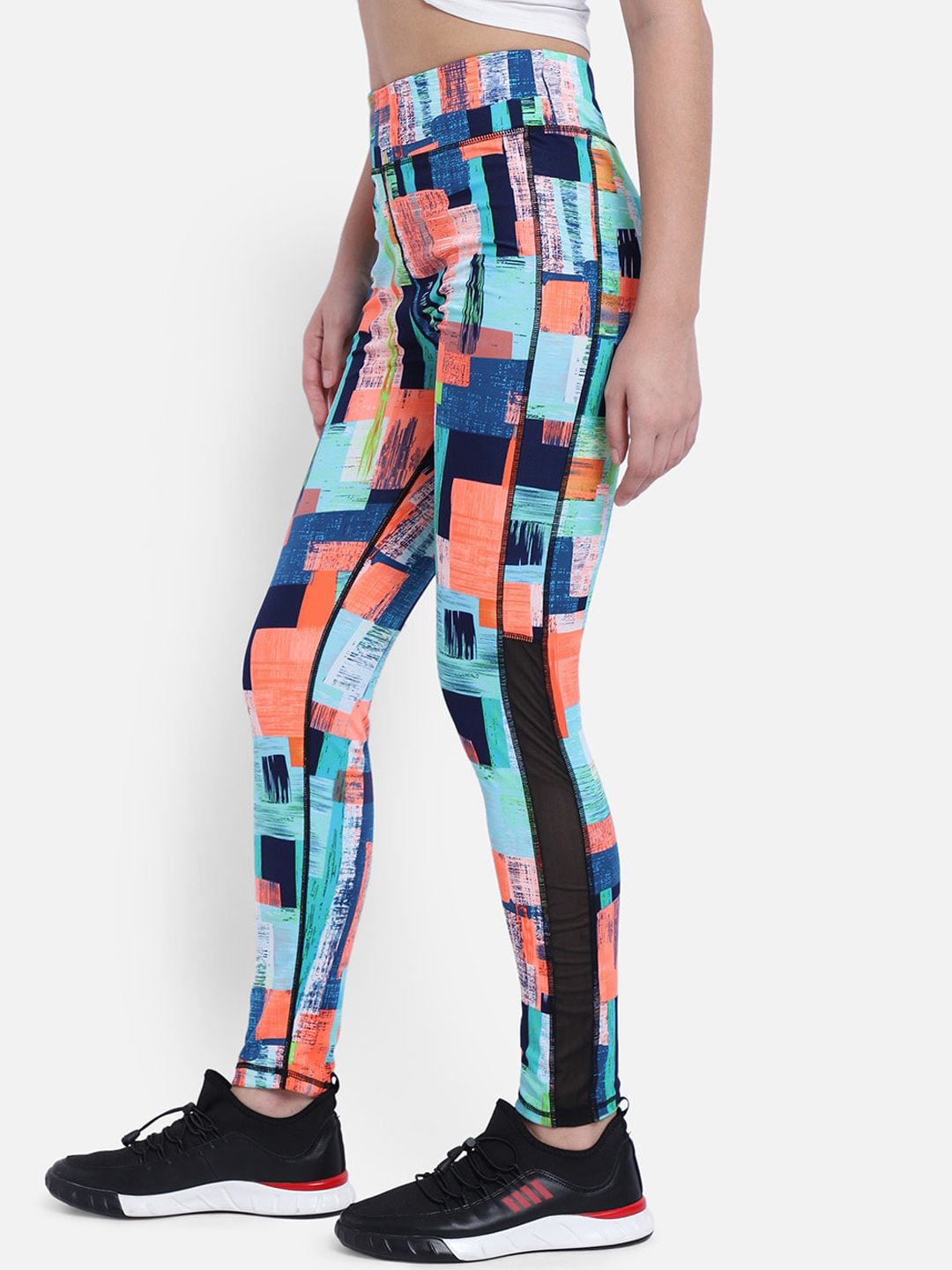 Kotty Women Blue & Orange Printed Tights