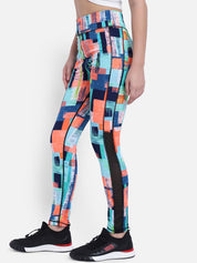 Kotty Women Blue & Orange Printed Tights