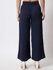 Kotty Women Relaxed Flared High-Rise Easy Wash Pleated Parallel Trousers
