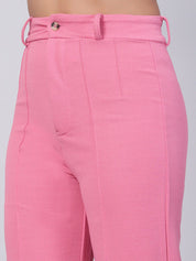 Kotty Women Relaxed Straight Fit High-Rise Easy Wash Trousers