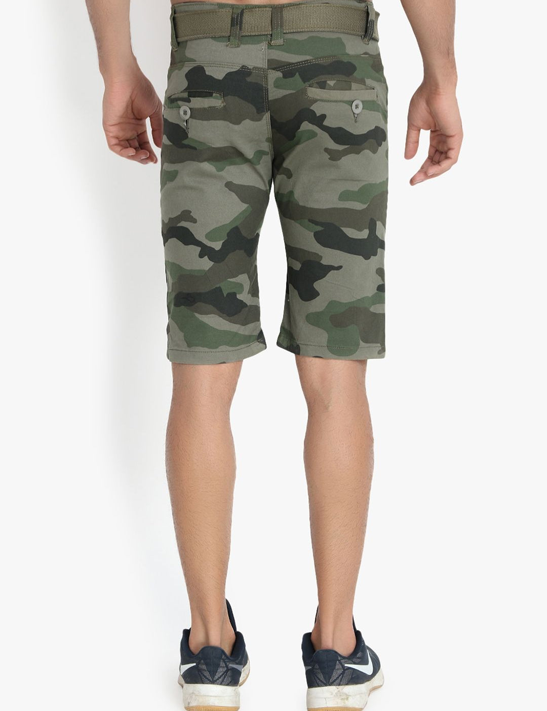 Kotty Men Green Printed Regular Fit Regular Shorts