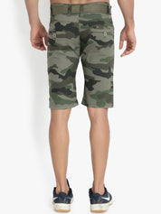 Kotty Men Green Printed Regular Fit Regular Shorts