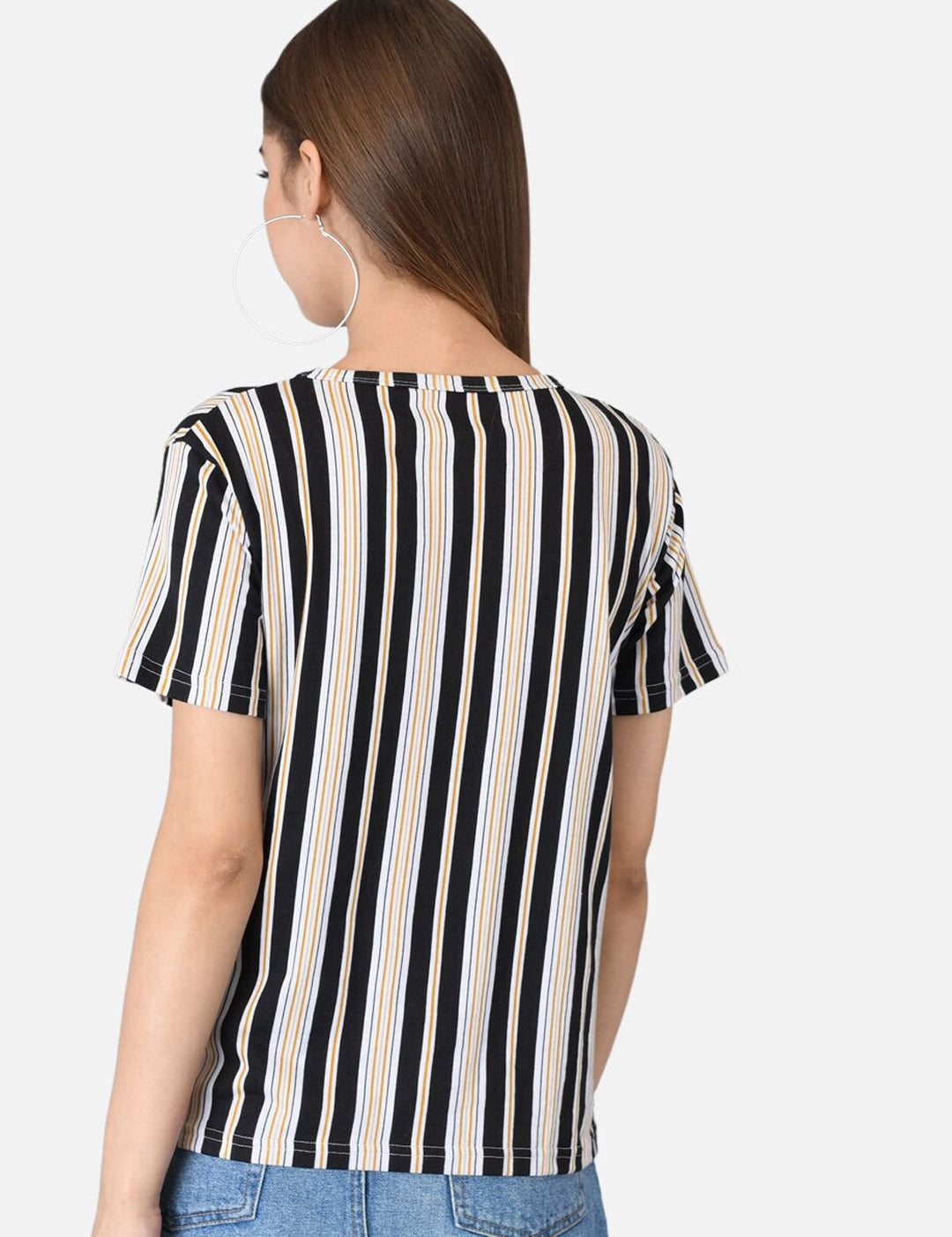 Kotty Women Pack of 2 Striped V-Neck T-shirts