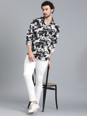 Kotty Men Spread Collar Tropical Printed Casual Shirt