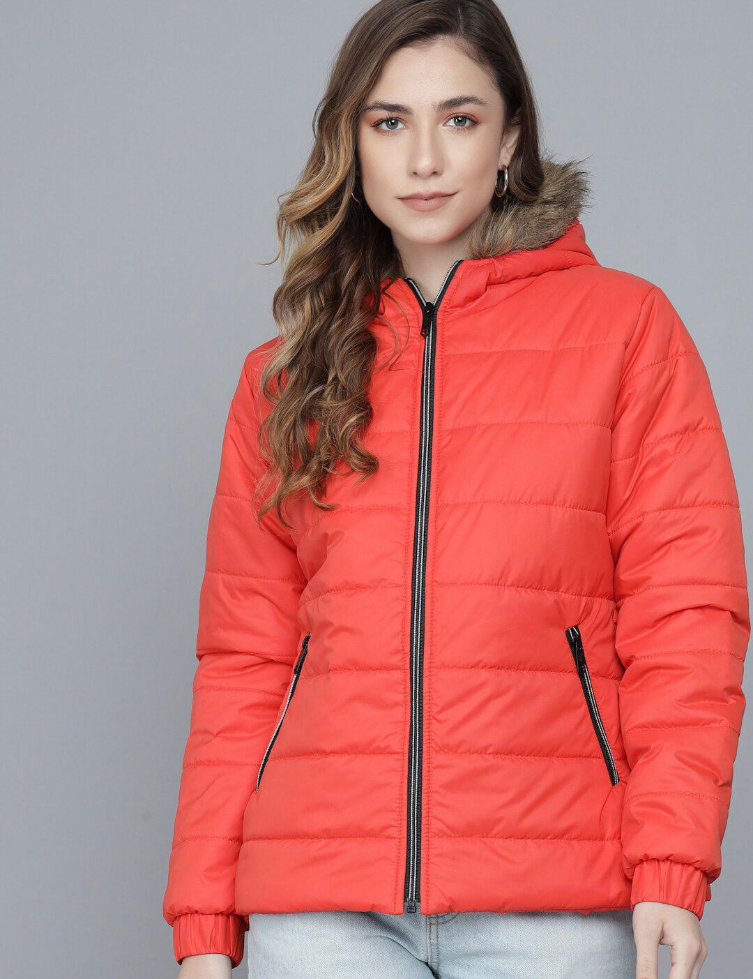 Kotty Woman Orange Lightweight Puffer Jacket