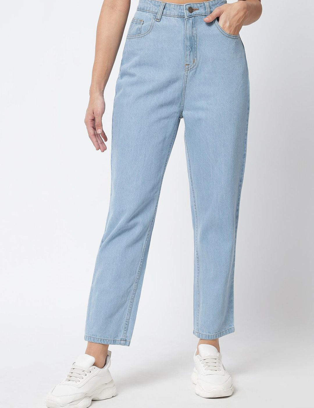 Kotty Women Blue Jean Straight Fit High-Rise Stretchable Jeans